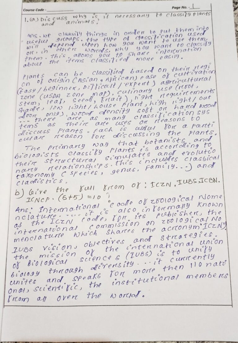 handwritten assignments of ignou